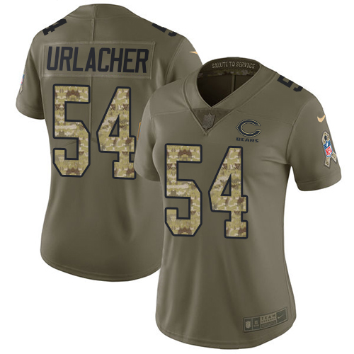Nike Bears #54 Brian Urlacher Olive/Camo Women's Stitched NFL Limited Salute to Service Jersey